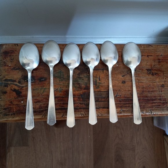 Vintage American Silver Co. Silverplate Soup Spoons Camelot Harvest Set of 6 - Picture 8 of 16